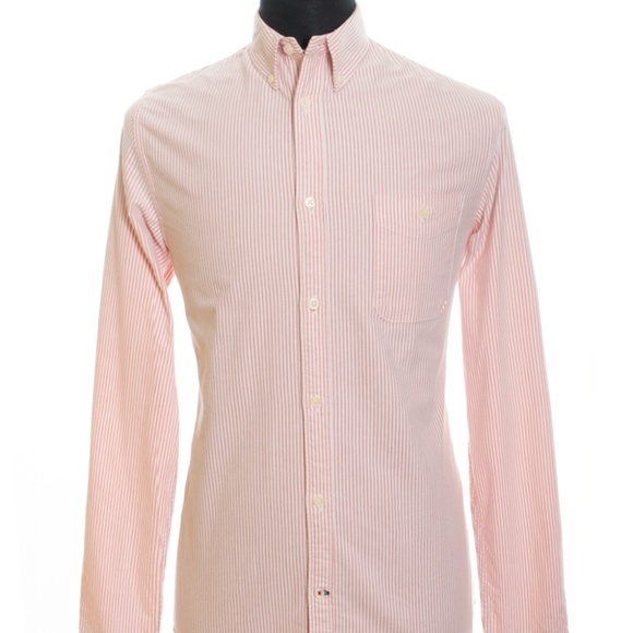 NN07 No Nationality Red Striped Button Down Shirt - Picture 1 of 4